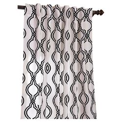 Ogee Cotton Curtain Panel in Black & White