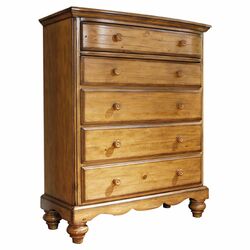 Hamptons 5 Drawer Chest in Walnut