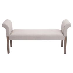 Linen Fabric Bench in Ivory