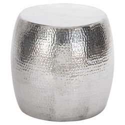 Vintage Inspired Accent Stool in Silver