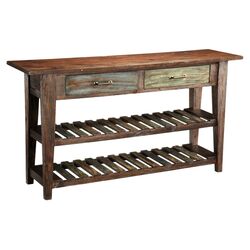 Courtland Console Table in Distressed Brown