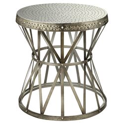Round End Table in Antique Nickel
