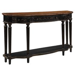 Console Table in Textured Black & Brown