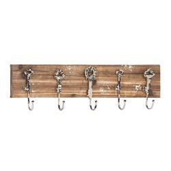 5 Hook Wall Mounted Coat Rack in Natural
