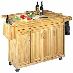 Orleans Wood Top Kitchen Cart in Gray