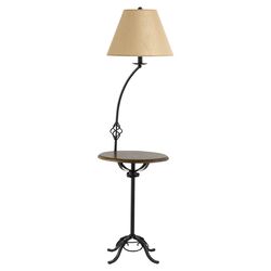 Floor Lamp with Tray Table in Black