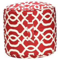 New Geo Bean Bag Ottoman in Red & Off-White