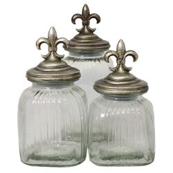 Provence 3 Piece Glass Canister Set in Antique Brown