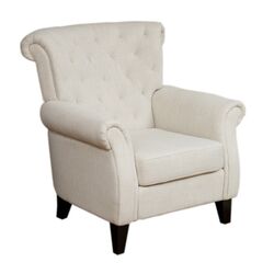 Franklin Tufted Club Chair in Light Beige