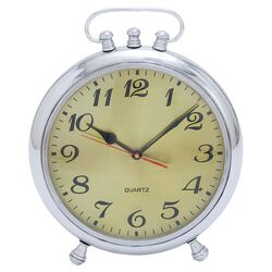 Solid Classic Metal Clock in Silver