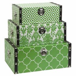 Essentials 3 Piece Storage Box Set in Green