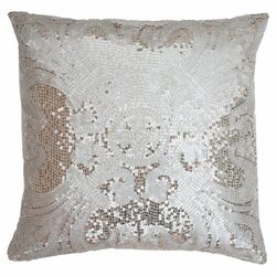 Ludo Sequin Pillow in Silver