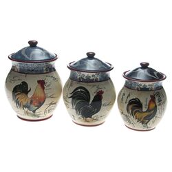 Lille Rooster 3 Piece Canister Set