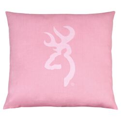 Buckmark Camo Square Logo Pillow in Dark Pink