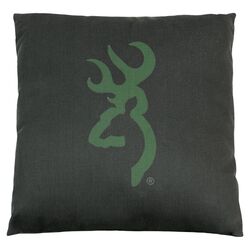 Buckmark Camo Square Logo Pillow in Dark Green