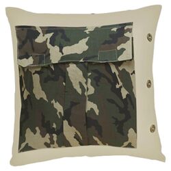 Camo Decorative Square Pillow in Olive Green