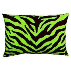 Zebra Synthetic Oblong Pillow in Lime