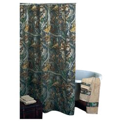 Timber Cotton Blend Shower Curtain in Green
