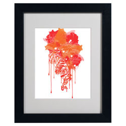 Painted Tiger Blood Red Framed Wall Art Painted Tiger Blood Red Framed Wall Art