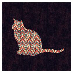 Ikat Cat Canvas Art by Budi Satria Kwan