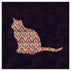 Ikat Cat Canvas Wall Art Ikat Cat Canvas Wall Art