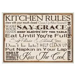 Kitchen Rules Typography Wall Plaque