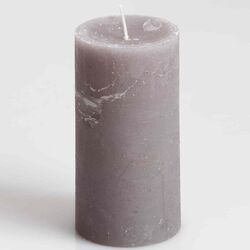 Rustic Unscented Pillar Candle in Gray