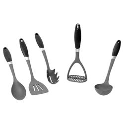 5 Piece Nylon Kitchen Tools Set in Gray 5 Piece Nylon Kitchen Tools Set in Gray