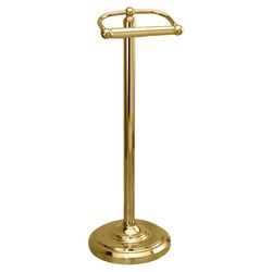 Standing Toilet Paper Holder in Polished Brass
