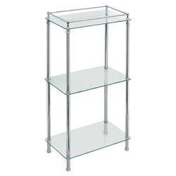 Perfect Solutions 3 Tier Glass Taboret in Chrome