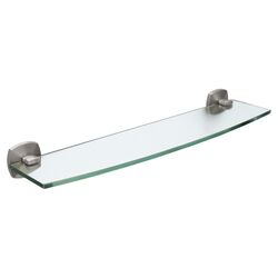 Jewel Glass Shelf in Satin Nickel