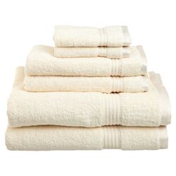 Egyptian Cotton 6 Piece Towel Set in Ivory
