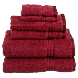 Egyptian Cotton 6 Piece Towel Set in Burgundy