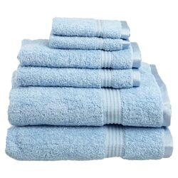 Egyptian Cotton 6 Piece Towel Set in Light Blue