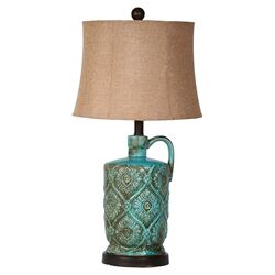 Ceramic Jar Table Lamp in Green