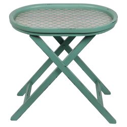 Wood Tray Table in Green