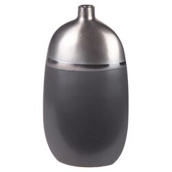 Metallic Drip Ceramic Vase in Charcoal