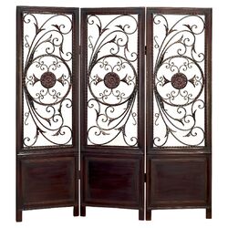 Elegant Designs 3 Panel Room Divider in Cherry Brown