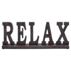Wooden Table Top Relax Statue in Brown