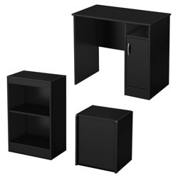 Axess 3 Piece Office Suite Set in Black