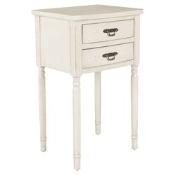 Cindy 2 Drawer Nightstand in White