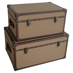 Valencia 2 Piece Rectangle Trunk Set in Brown