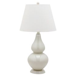 Cybil Double Gourd Table Lamp in Pearl Grey (Set of 2)