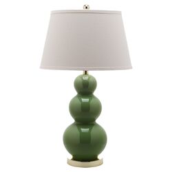 Pamela Triple Gourd Table Lamp in Fern Green (Set of 2)