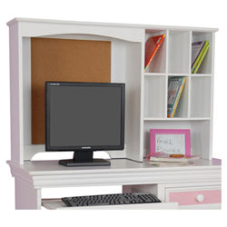 Color Box Computer Desk Hutch in White