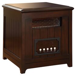 Decorative Side Table Infrared Cabinet Space Heater in Burnished Walnut