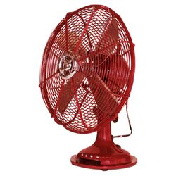 3 Speed Large Oscillating Table Fan in Red