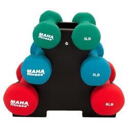 Dumbbell Set with Stand in Black