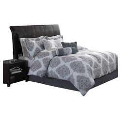 Barbara 7 Piece Comforter Set in Blue Gray