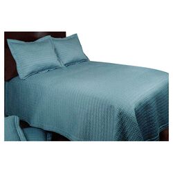 Ancient Coin 3 Piece Quilt Set in Tahiti Blue